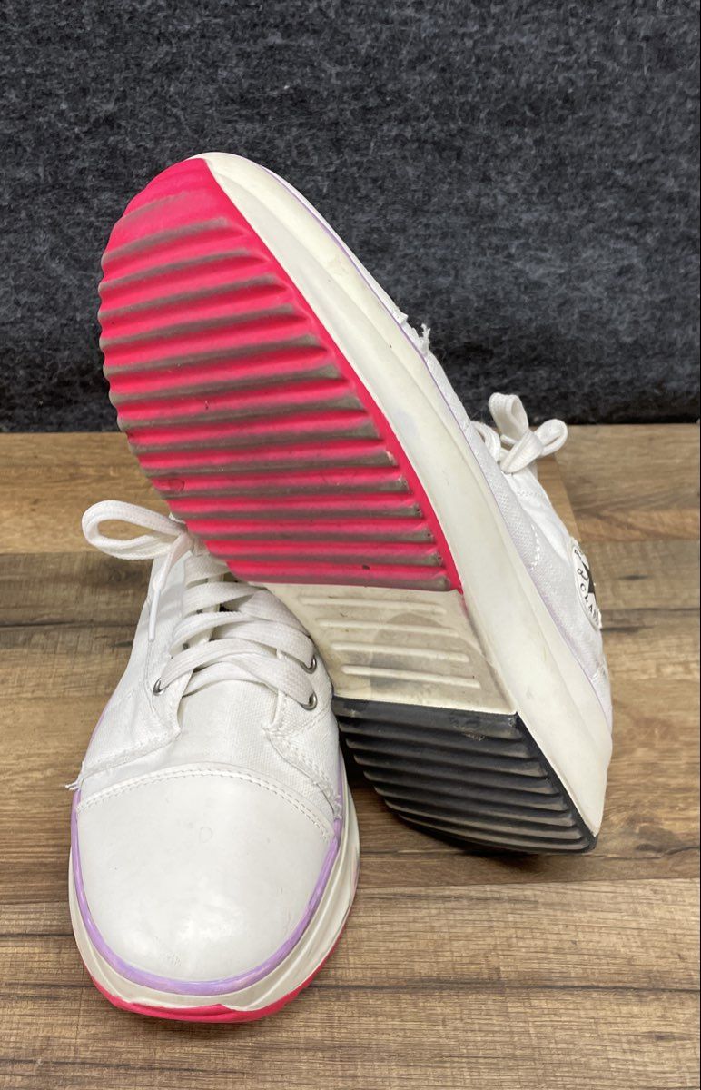 Fashion Classic Platform Canvas Sneakers White Pink Purple Women's Size 7