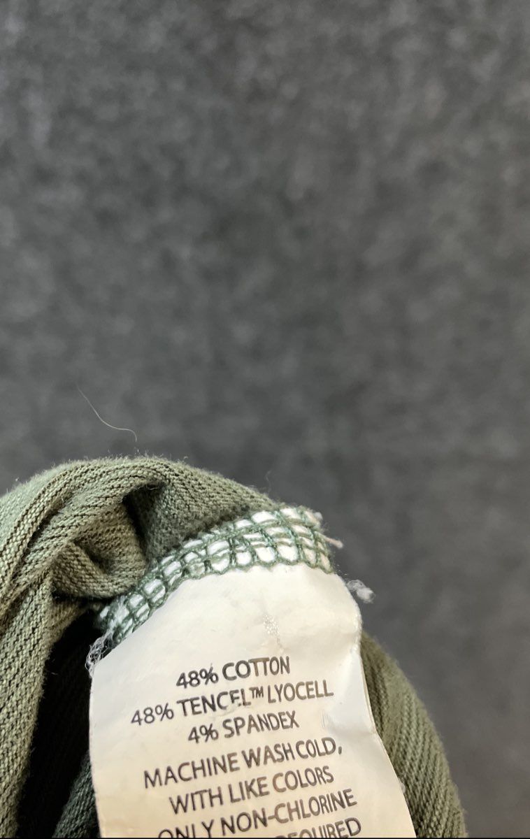 L.L. Bean Women's Skirt Green Heathered Ruched Knit Cotton Tencel Blend Sz M