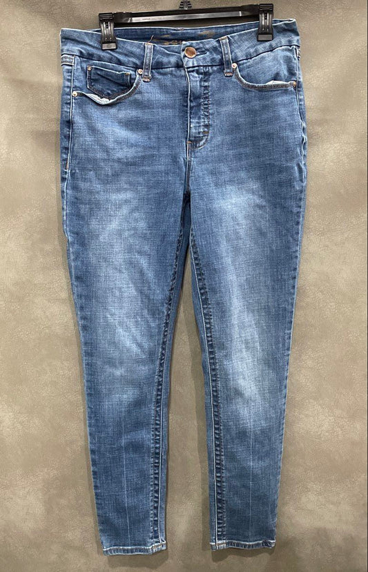 Seven7 Women's Medium Wash Blue Stretch Denim Skinny Jeans Size 12