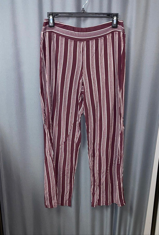 Soma Women's Burgundy Striped Pull On Lounge Pants Size M Short