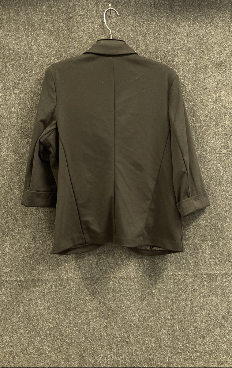Lauren Conrad Women's Black Ponte Blazer 3/4 Cuffed Sleeve Open Front NWT Sz 16