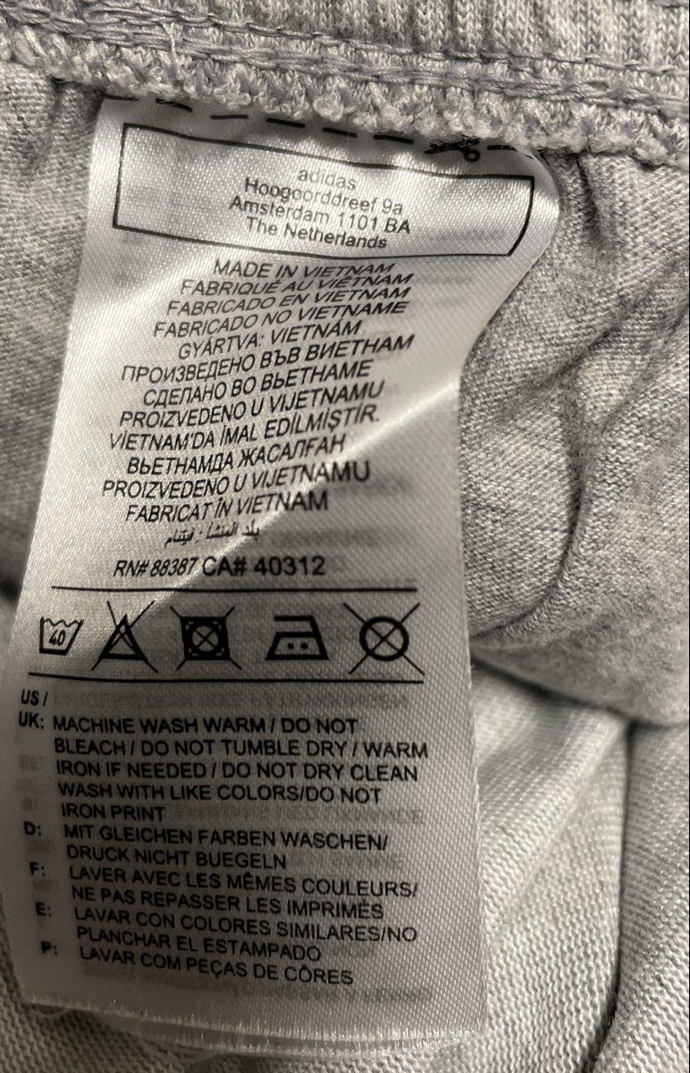 Adidas Men's Big Logo Jogger Sweatpants Heather Gray Cuffed XL