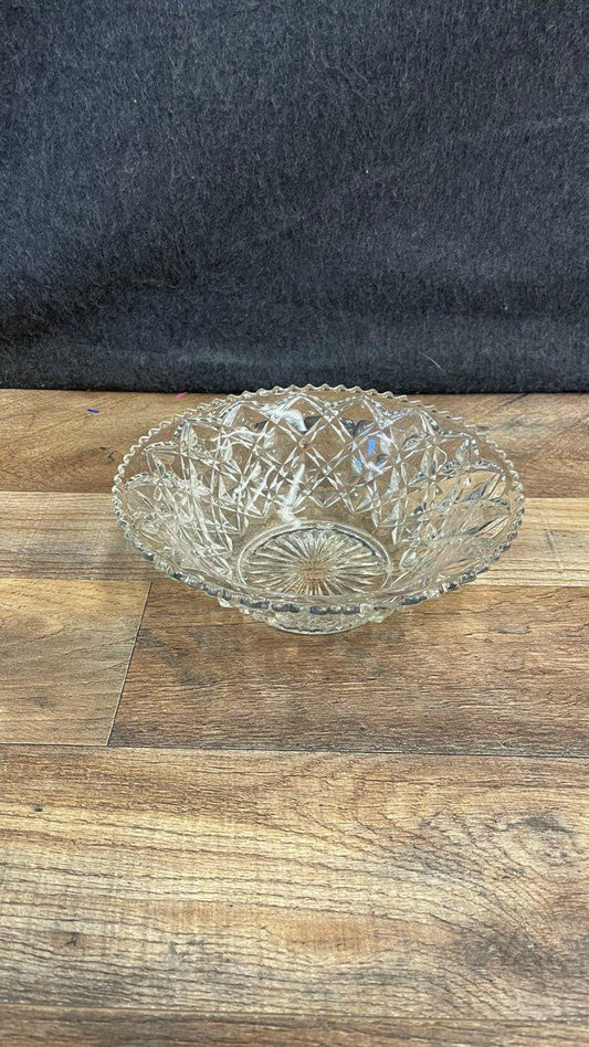 Vintage Style Cut Glass Crystal Bowl