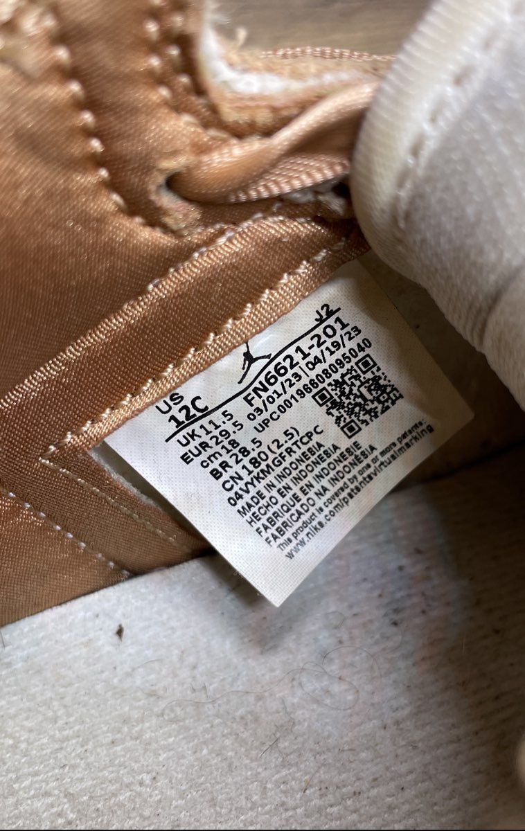 Nike Air Jordan 1 Retro High OG Praline Tan White Youth Size 12C