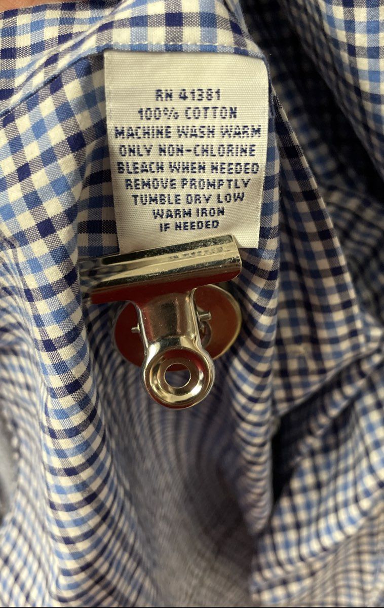 Lauren Ralph Lauren Women's Blue White Gingham Button Down Cotton Shirt Sz XL
