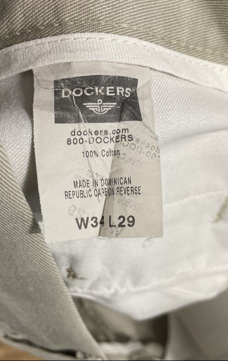 Dockers Men's Tan Khaki Pants Chinos 100% Cotton Flat Front Size 34x29