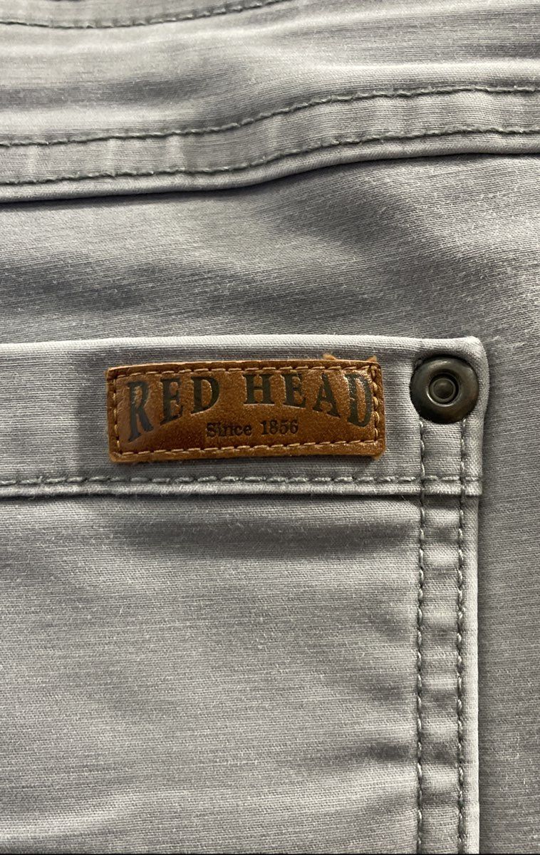Red Head Men's Gray Stretch Cotton Canvas Reinforced Knee Work Pants Sz XL