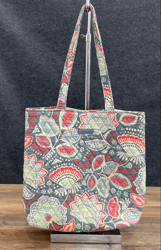 Vera Bradley Navy Blue Floral Quilted Cotton Large Tote Bag
