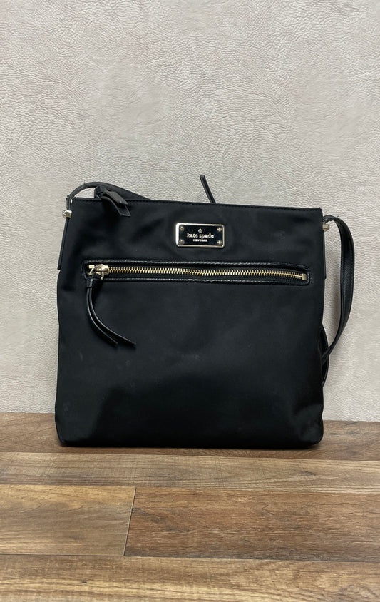 Kate Spade Black Nylon Saffiano Trim Crossbody Bag Gold Hardware