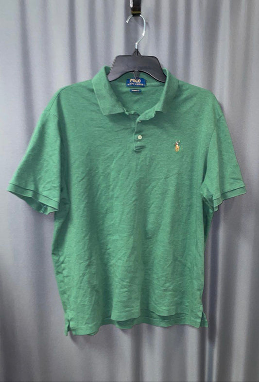 Polo Ralph Lauren Men's Polo Shirt Green Heather Short Sleeve Pony Logo L