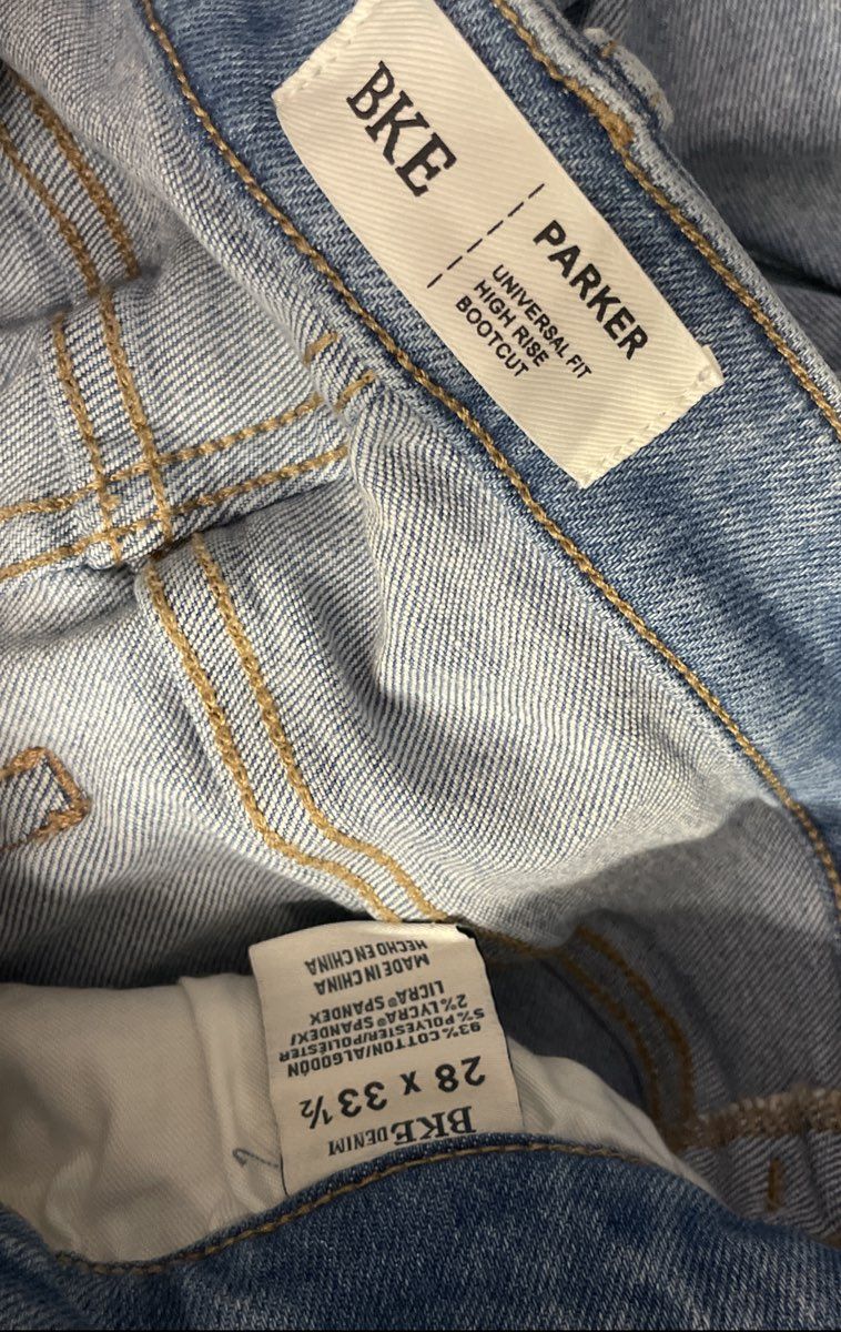 BKE Women's Parker Universal High Rise Bootcut Light Wash Blue Jeans Sz 28x33.5