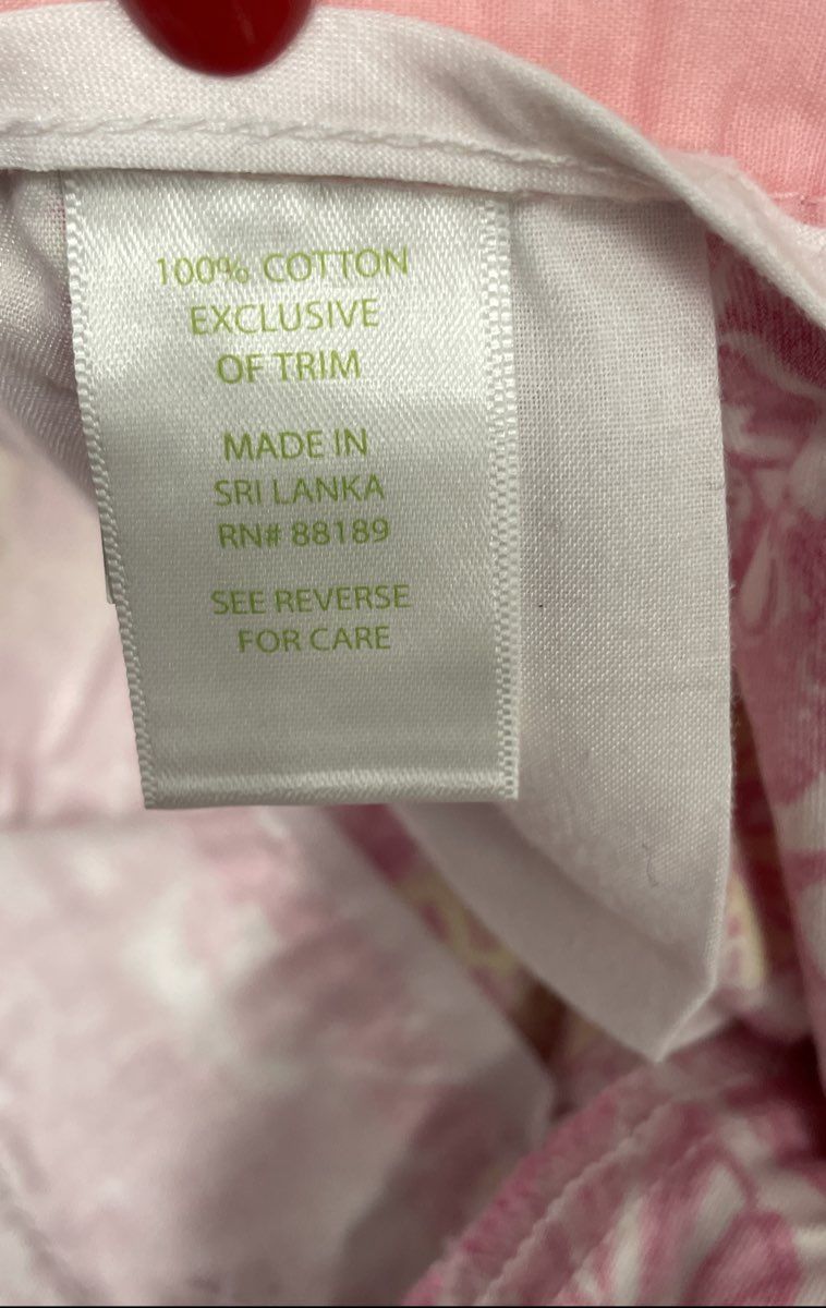 Lilly Pulitzer Women's Pink Seashell Lobster Print Cotton Ankle Pants Sz 4