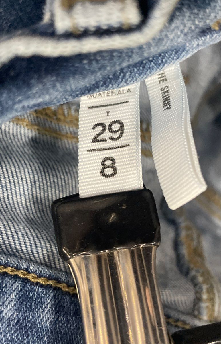 LOFT Women's Blue The Skinny High Rise Distressed Raw Hem Denim Jeans Sz 29 8