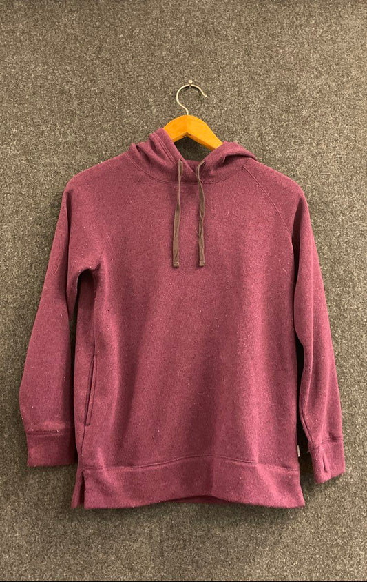 Eddie Bauer Women's Plum Heathered Pullover Hoodie Sweatshirt Size S