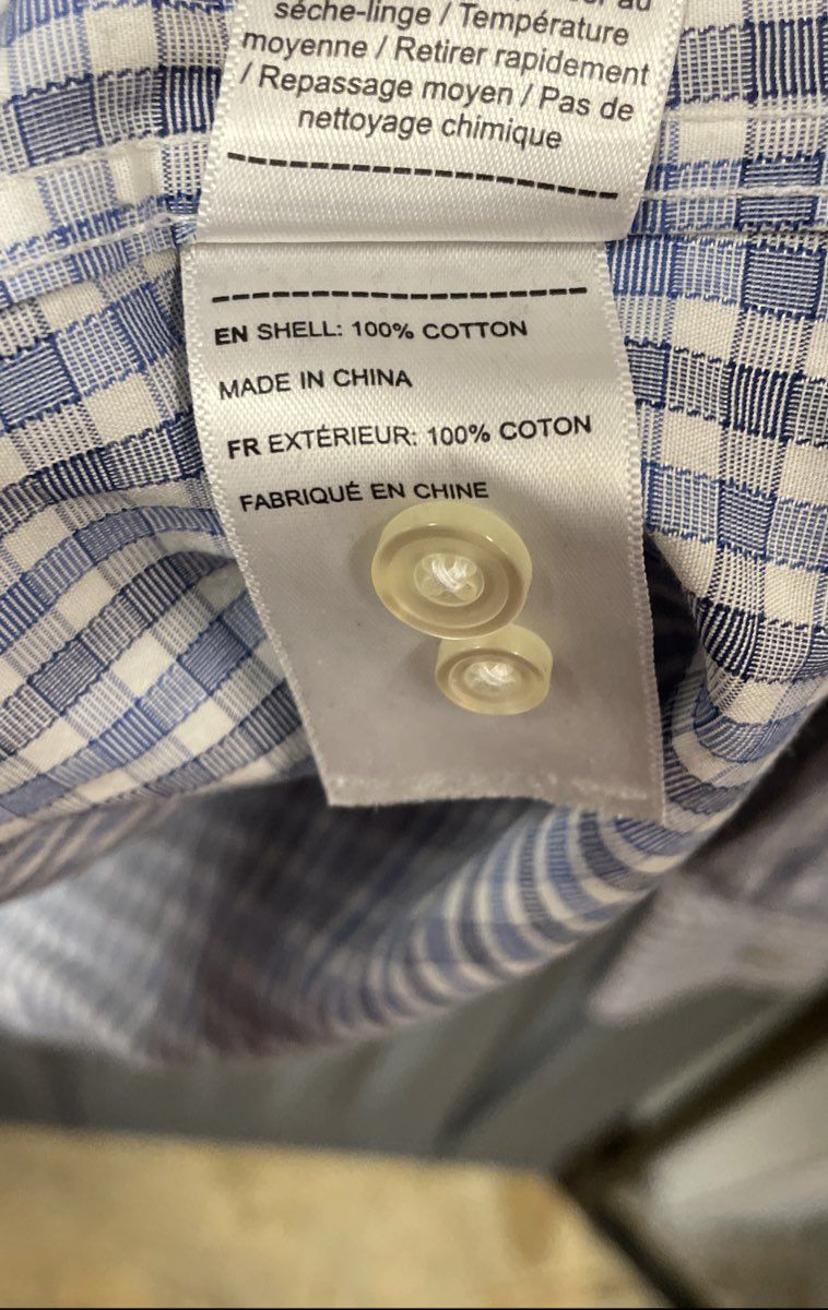 UNTUCKit Men's Durif WF Plaid Button Down Shirt Blue White Wrinkle Free Size XL