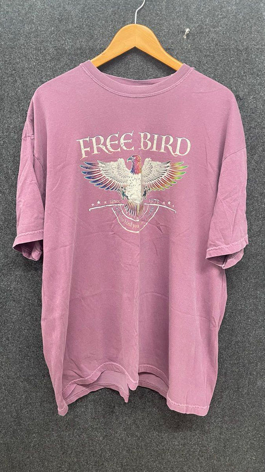 Comfort Colors Men's Purple Freebird Eagle Graphic Heavyweight T-Shirt Sz XXL