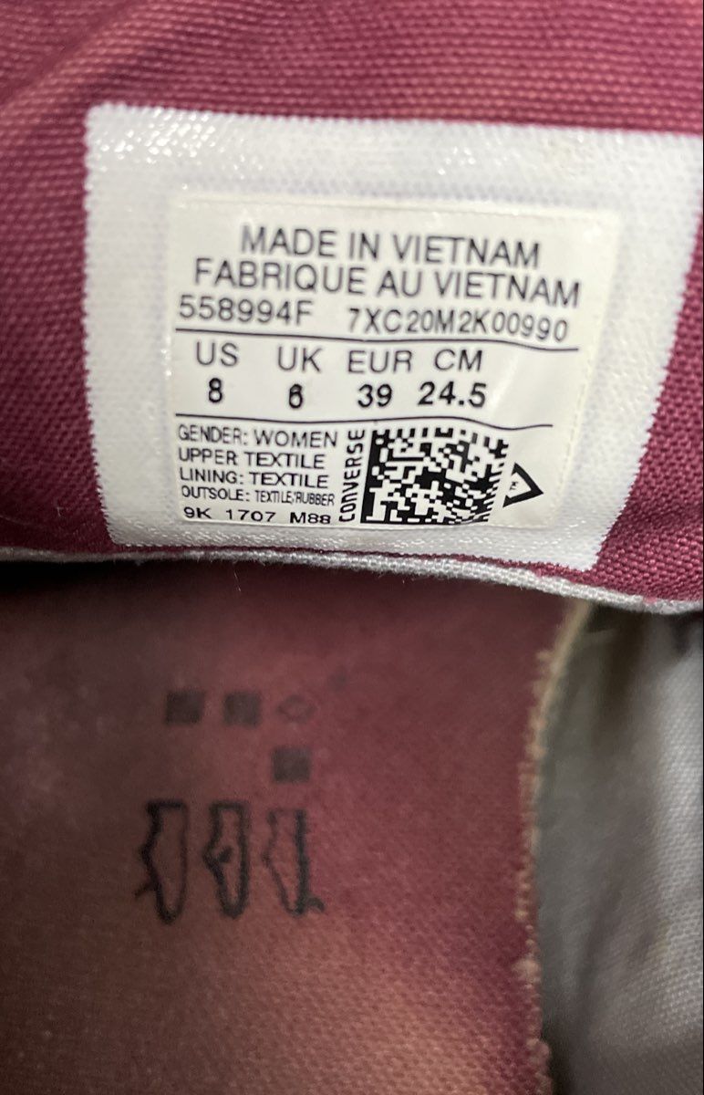 Converse Chuck Taylor All Star Ox Maroon Canvas Sneakers Women's Size 8