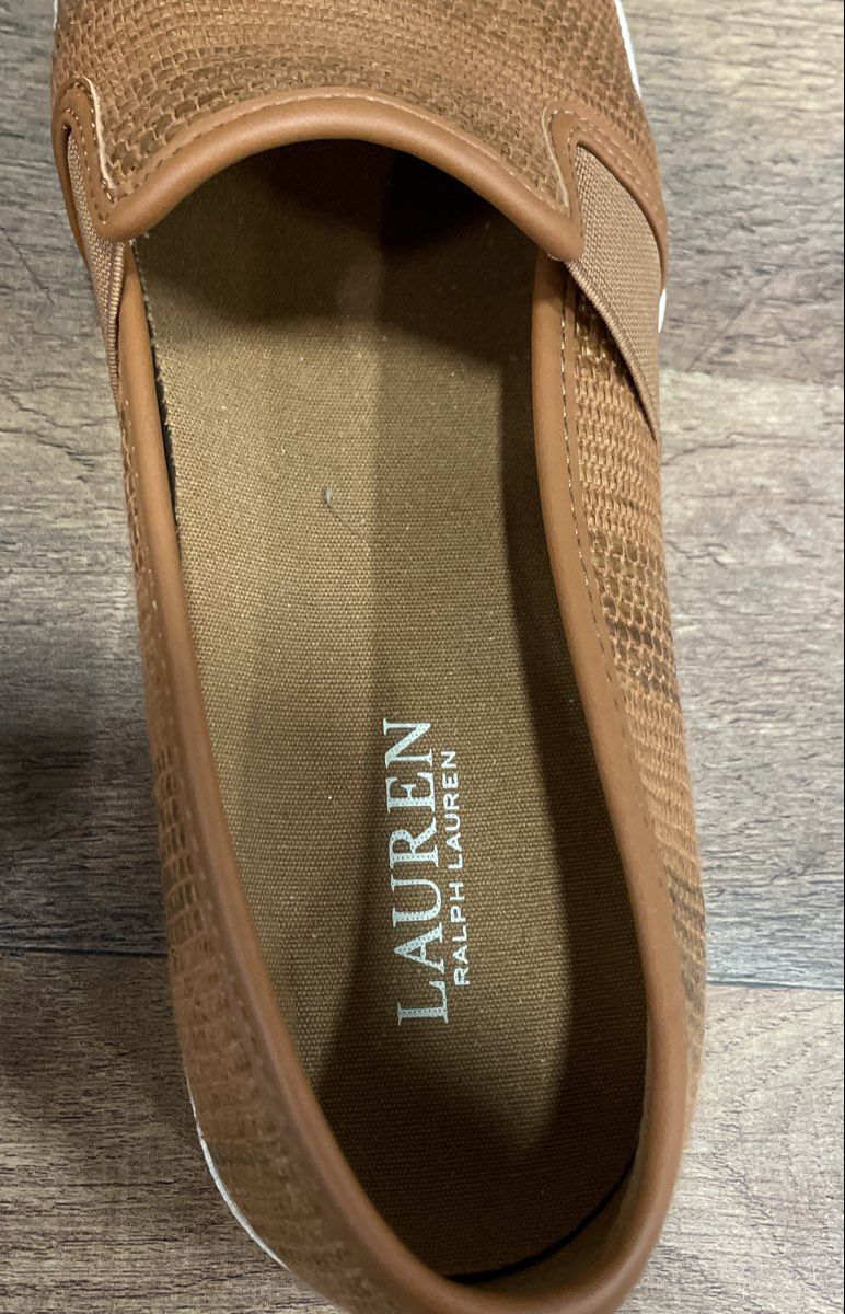 Lauren Ralph Lauren Jinny Tan Woven Slip On Sneakers Women's Size 9