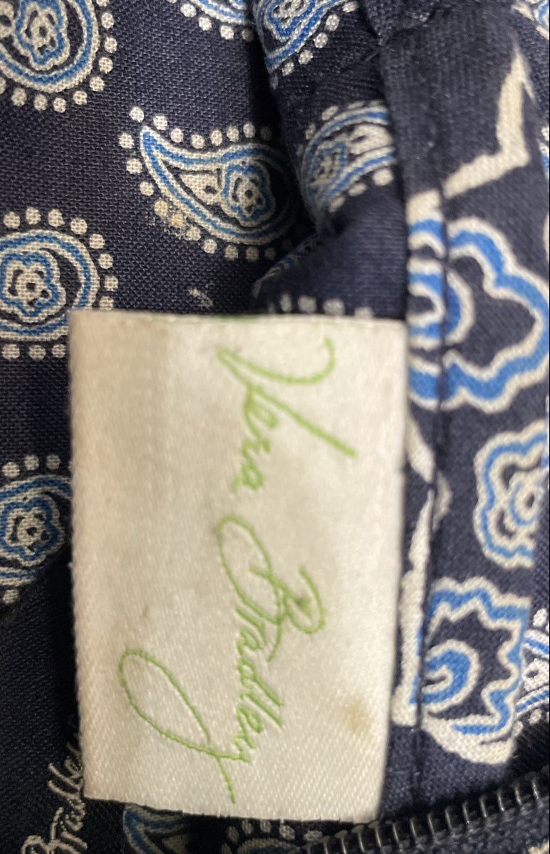 Vera Bradley Blue Paisley Quilted Cotton Crossbody Handbag Purse Lot of 2