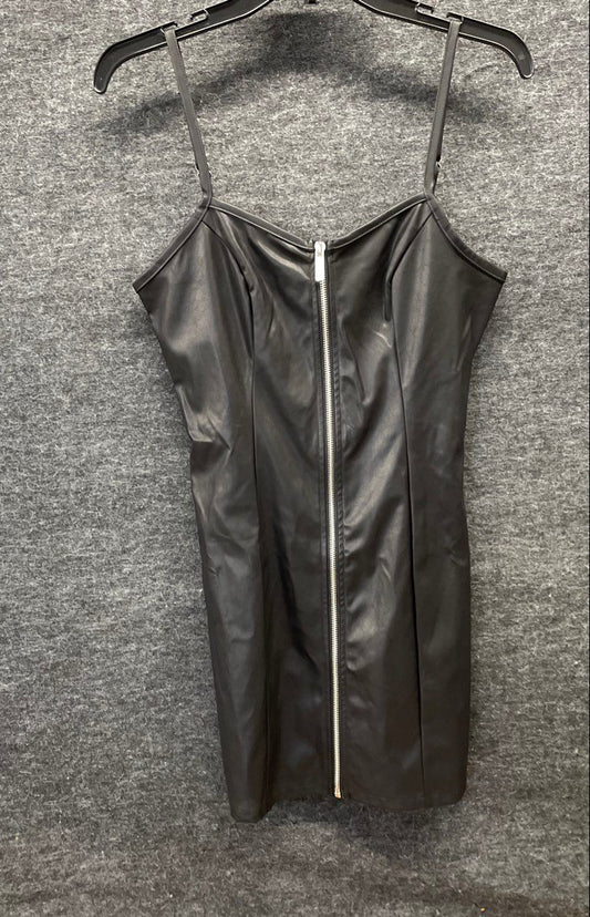 Guess Women's Janelle PU Faux Leather Mini Dress Jet Black Sz S NWT
