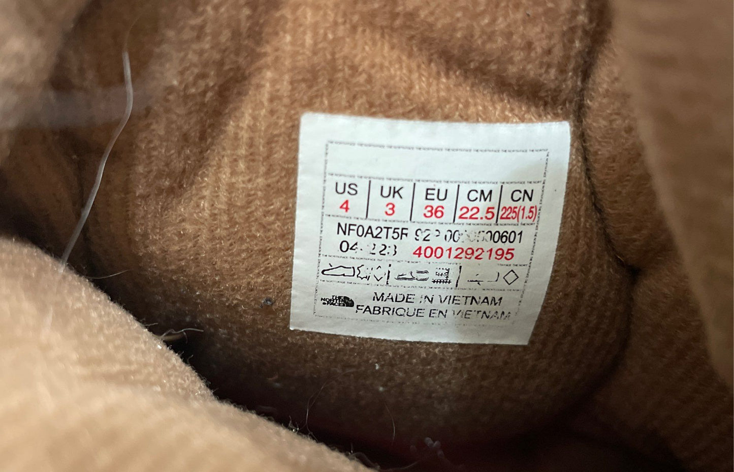 The North Face Alpenglow IV Brown Black Red Youth Winter Snow Boots Size 4