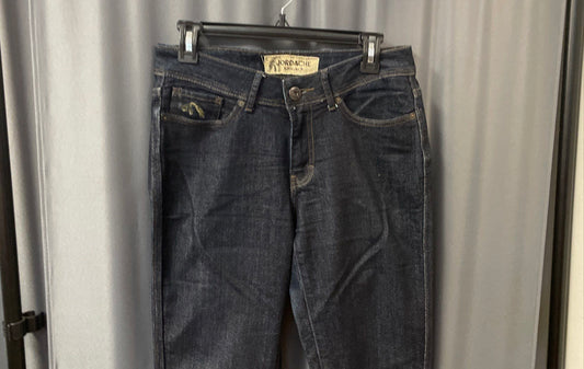 Jordache Legacy Women's Alexis Dark Blue Bootcut Jeans Decorative Pockets Sz 6