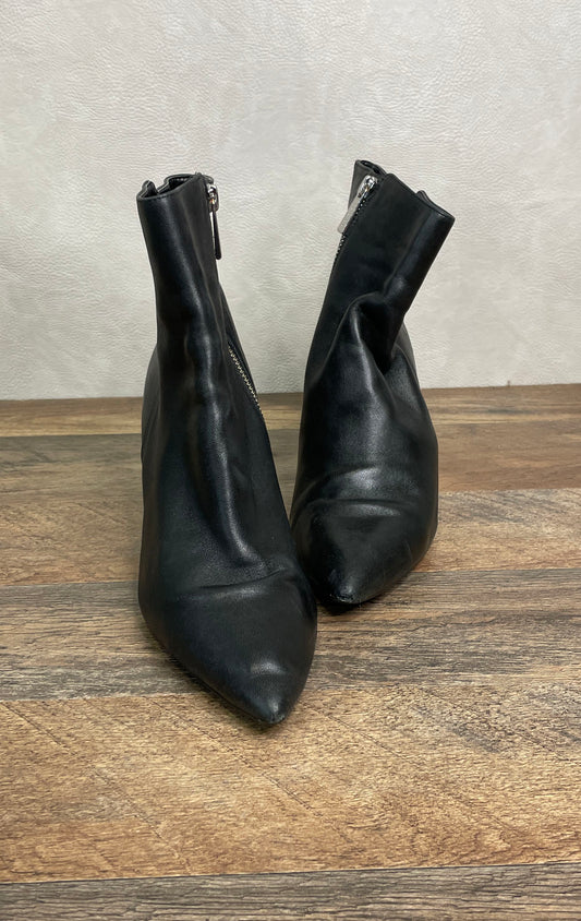 Michael Kors Black Leather Pointed Toe Stiletto Ankle Booties Size 8