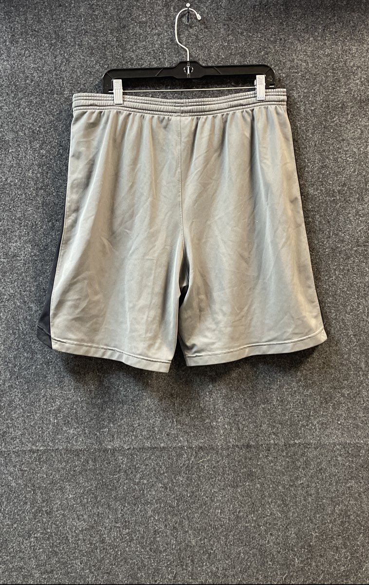 Under Armour Men's Athletic Gym Shorts Gray Black Side Stripe Polyester Sz XL