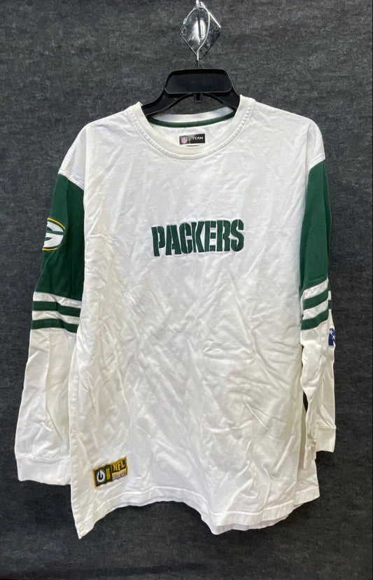 NFL Team Apparel Packers Men's LS T-Shirt Colorblock Starter Green White XL