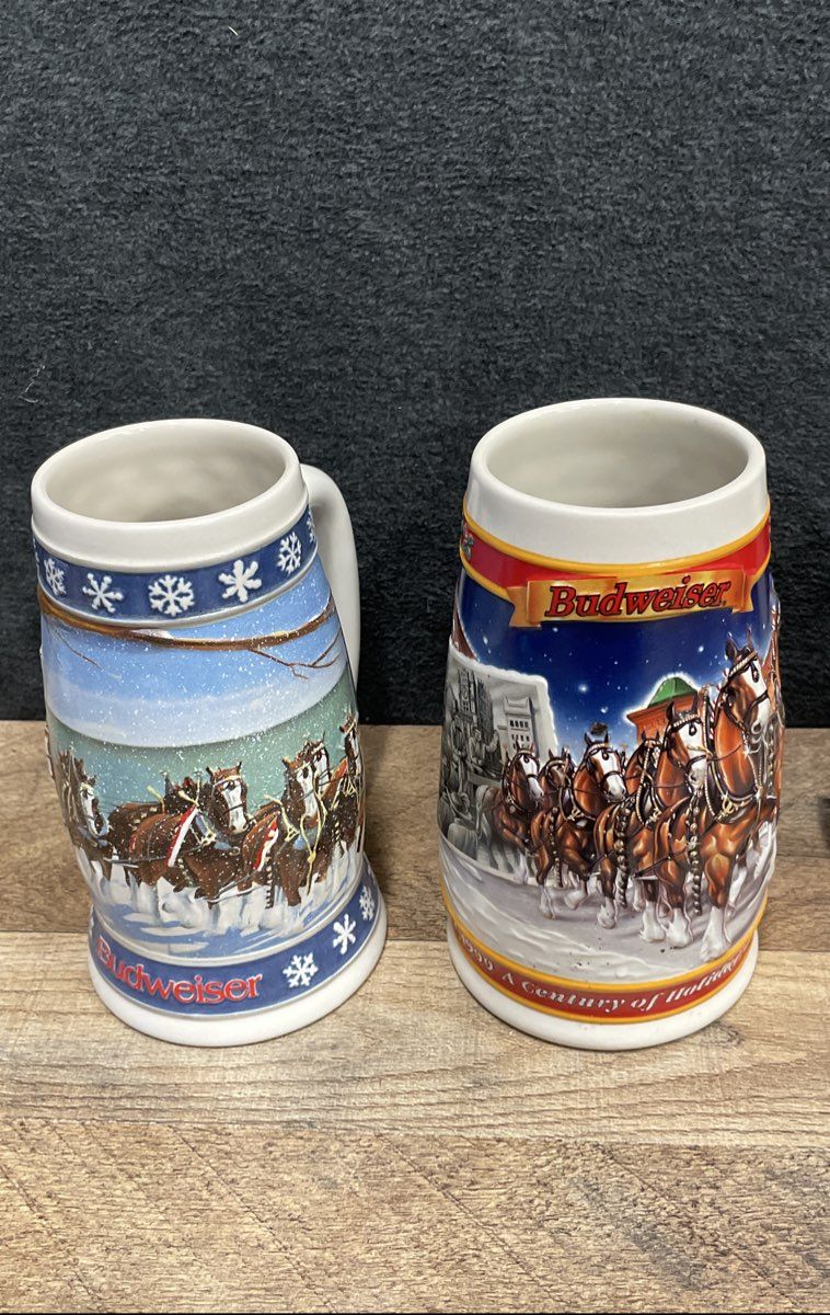 Lot Of 4 Collectible Budweiser Beer Steins
