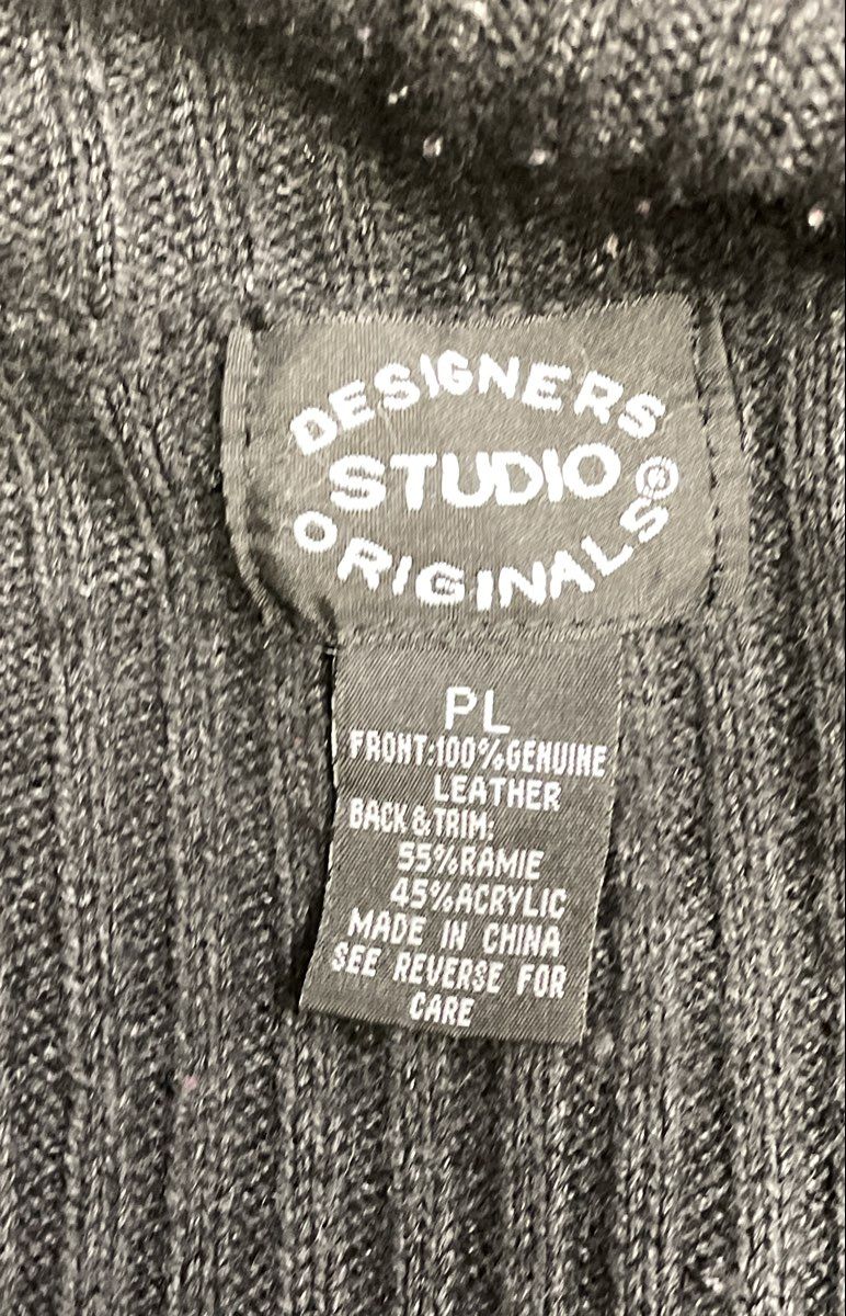 Vintage Y2K Designers Studio Originals Women's Black Patchwork Leather Vest PL