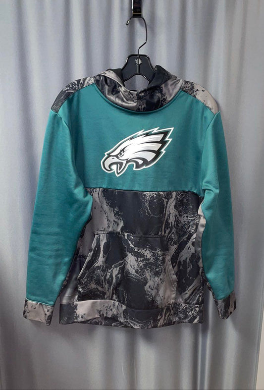 NFL Team Apparel Youth Philadelphia Eagles Hoodie Teal Marble Pullover Sz XL