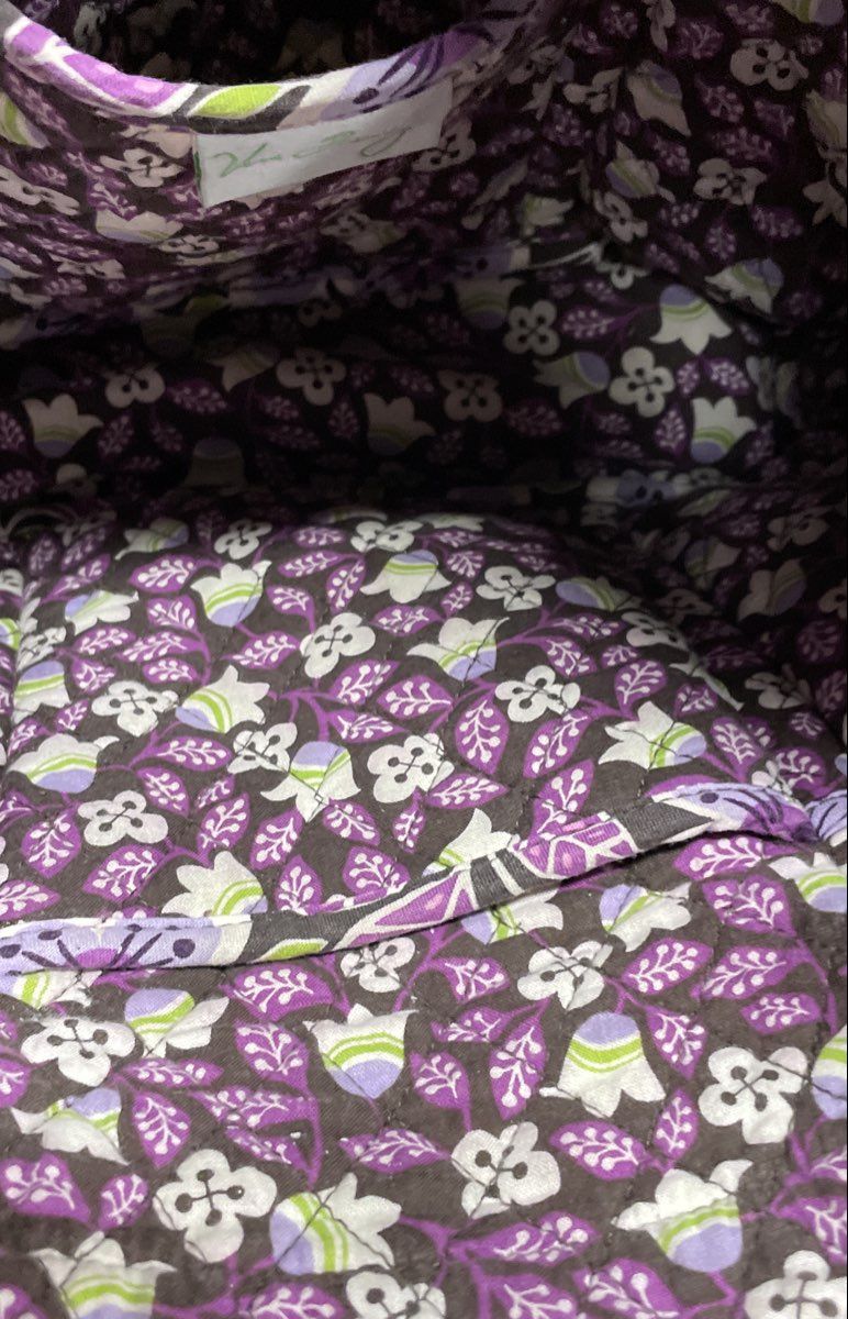 Vera Bradley Quilted Floral Tote Black Crossbody Bag & Wallet Lot of 3 Pieces