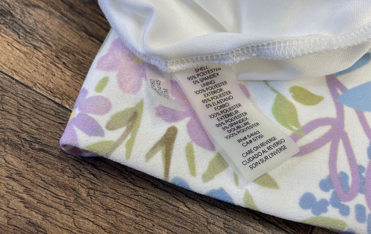 Calvin Klein Women's White Pastel Floral Puff Sleeve Ruffle Hem Dress Sz 12
