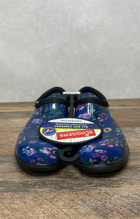 Sloggers Premium Garden Clogs Ditsy Blue Floral Waterproof Women's Size 6 NWT