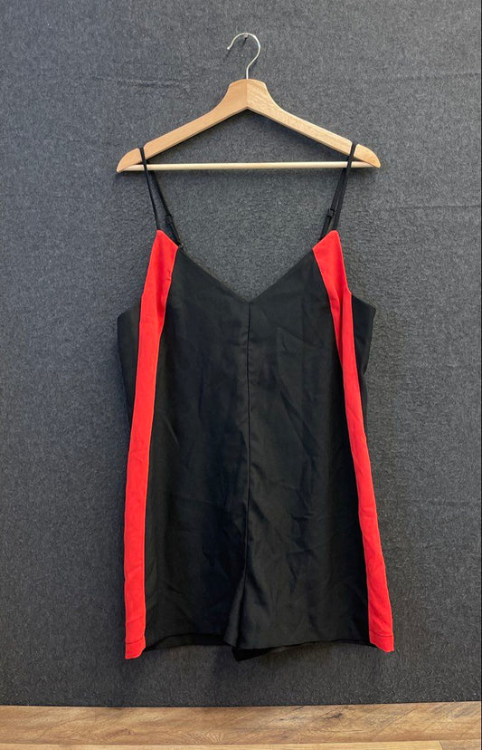 Urban Outfitters Women's Black Red Colorblock Sleeveless Romper Size L NWT