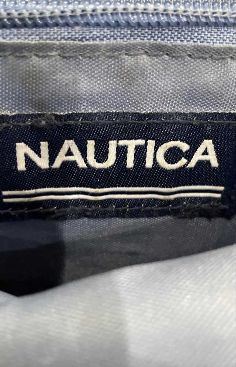 Nautica Black Blue Gingham Checkered Leather Crossbody Camera Bag Purse