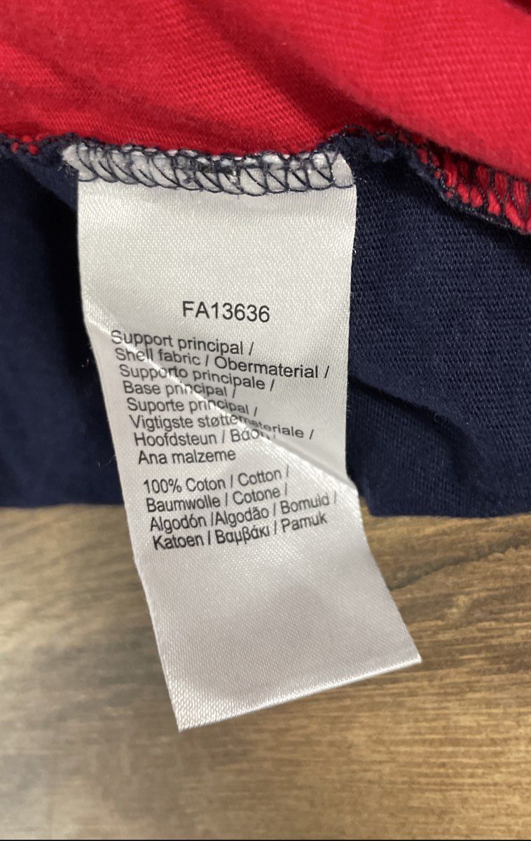 Lacoste Boys T-Shirt Navy Blue Tan Red Colorblock Logo Regular Fit Sz US S