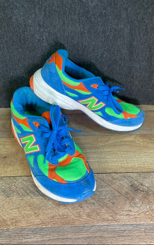New Balance 990v3 Blue Green Orange Kids Running Shoes KJ990T1G Size 7