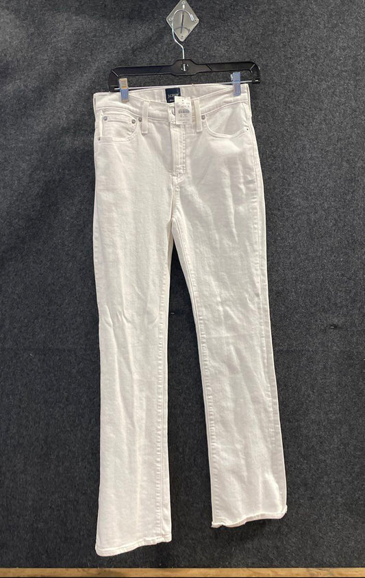 J.Crew Women's White 9" Bootcut Raw Hem Jeans NWT Size 26