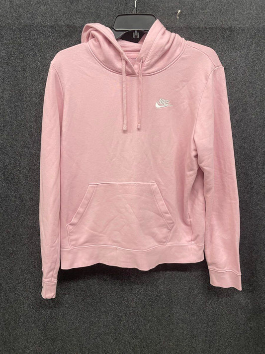 Nike Women's Sportswear Club Fleece Hoodie Pink Pullover Embroidered Logo Sz M