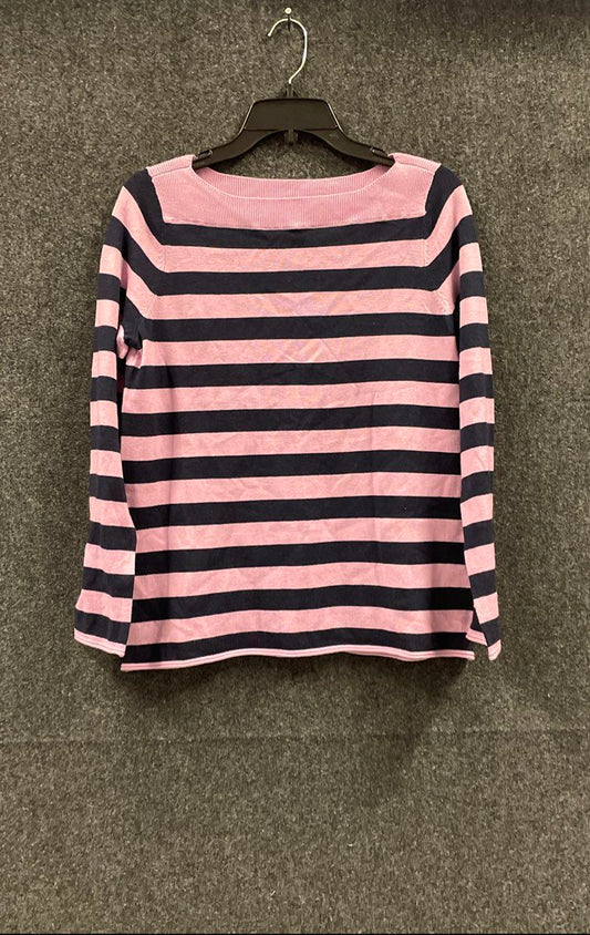Gap Women's Sweater Pink Navy Striped Boat Neck Wool Blend Size S NWT