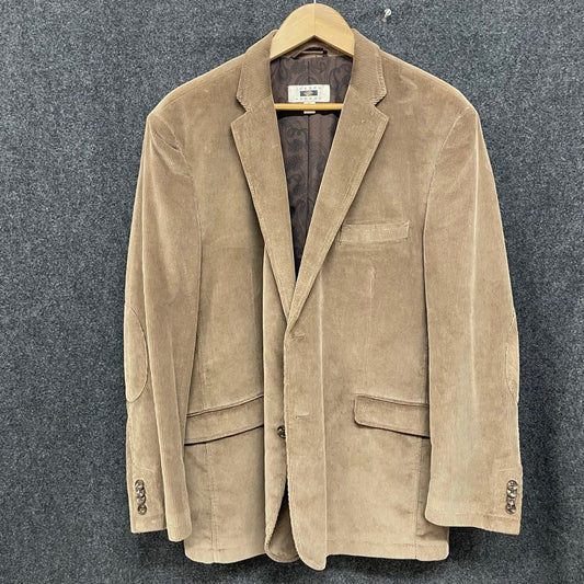 Joseph Abboud Men's Tan Corduroy Elbow Patch Blazer Sport Coat Size XL