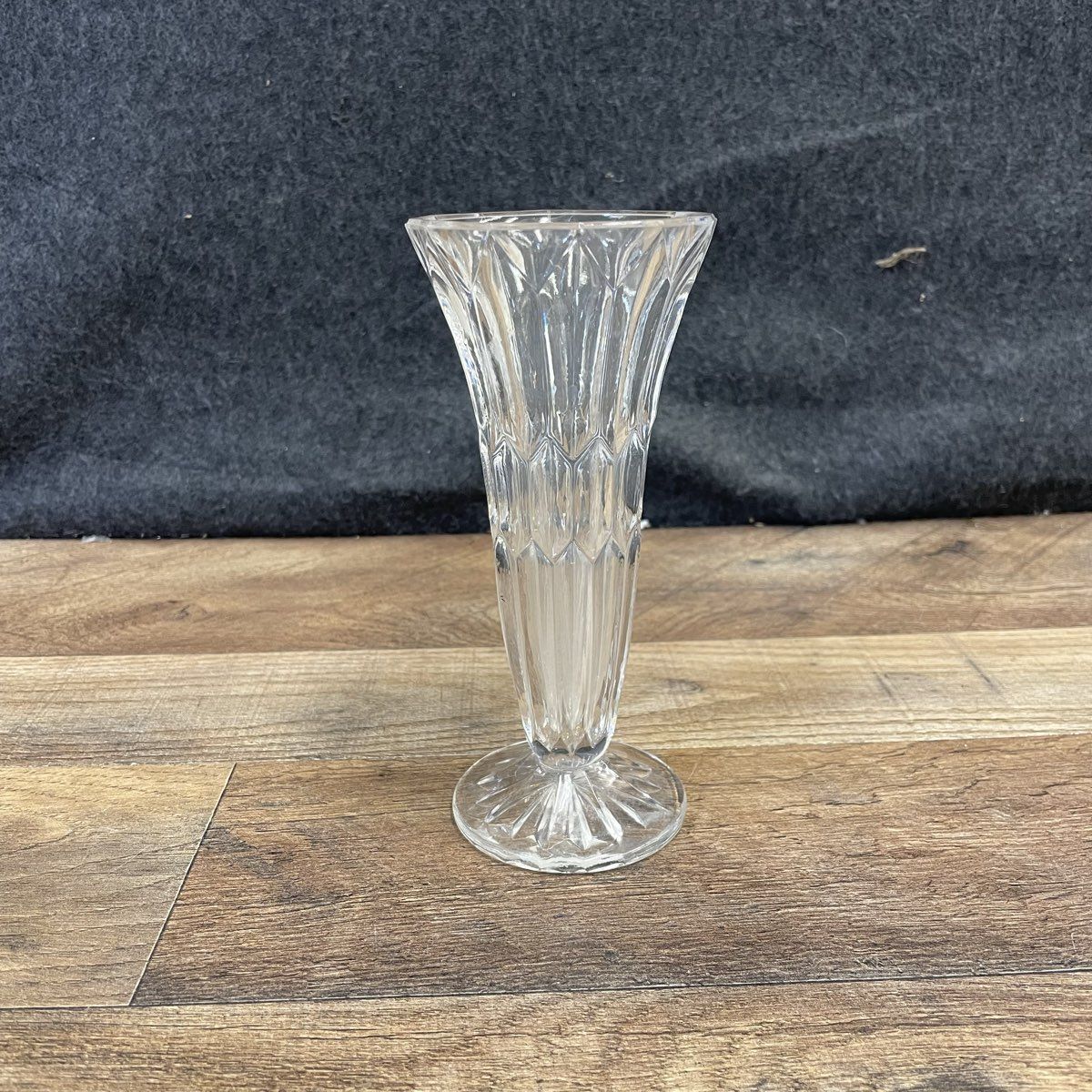 Vintage Style Clear Glass Vase