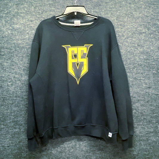 Russell Athletic Men's Black EB Graphic Logo Crewneck Sweatshirt Size XL