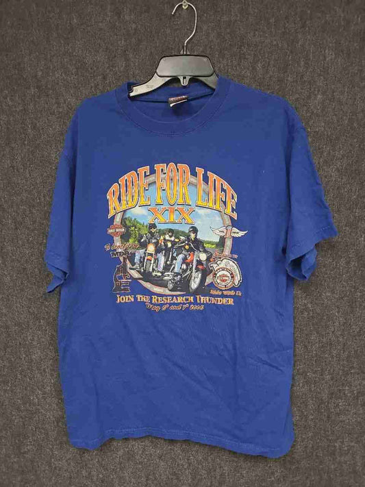 Vintage 2006 Harley-Davidson Ride For Life XIX MDA Benefit T-Shirt Sz L