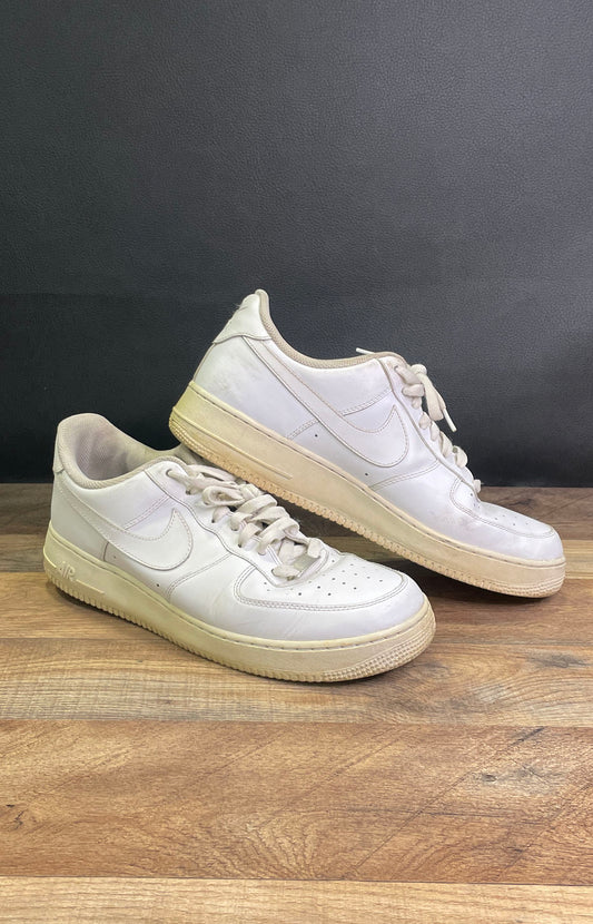 Nike Air Force 1 Low Triple White Leather Sneakers Men's Size 12