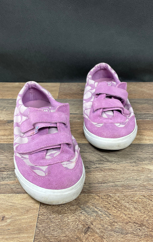 Coach Priya Signature C Logo Purple Suede Sneakers Women's Size 10