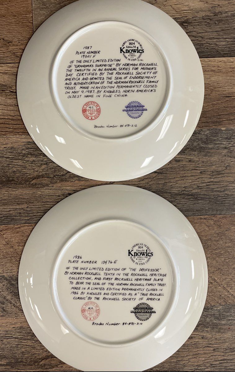 Norman Rockwell Lot of 4 Collector Plates Knowles 1980s Heritage Collection