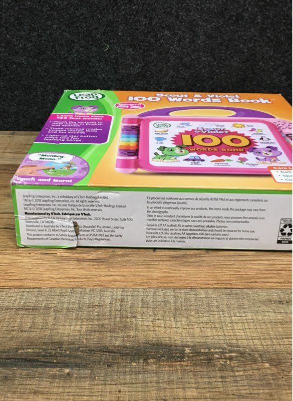 LeapFrog Scout & Violet 100 Words Book Bilingual Electronic Learning Toy In Box
